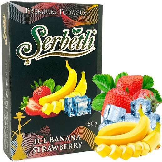 Тютюн Serbetli Ice banana strawbery (Банан Полуниця Лід) 50 гр
