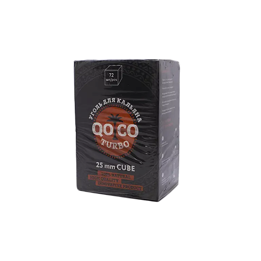 Кокосове вугілля для кальяну Qoco Turbo 1 кг 25*25