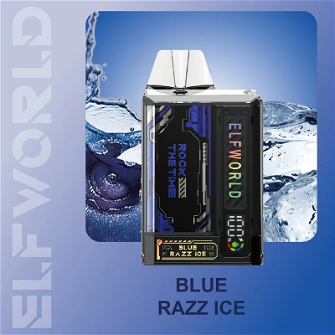Одноразка Elf world Trans Pro 9000 Blue razz ice (Голубая малина Лёд)