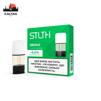 Картридж з рідиною для електронних сигарет STLTH Emerald 5% 50MG Пач2