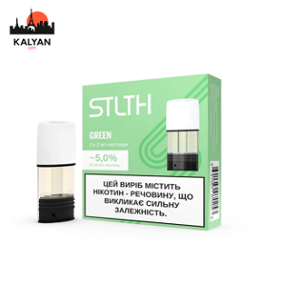 Картридж с жидкостью для электронных сигарет STLTH Green 5% 50MG Пач2