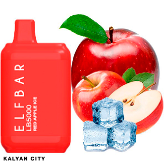 Elf Bar LB5000 затяжек Red Apple Ice (Красное Яблоко Лед)