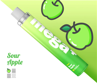 Wotofo Mega+ 2500 Sour Apple (Кисле яблуко)