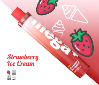 Wotofo Mega+ 2500 Strawberry Ice Cream (Клубника мороженое)